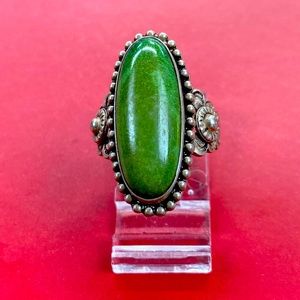 Green Turquoise and Sterling Silver Ring.